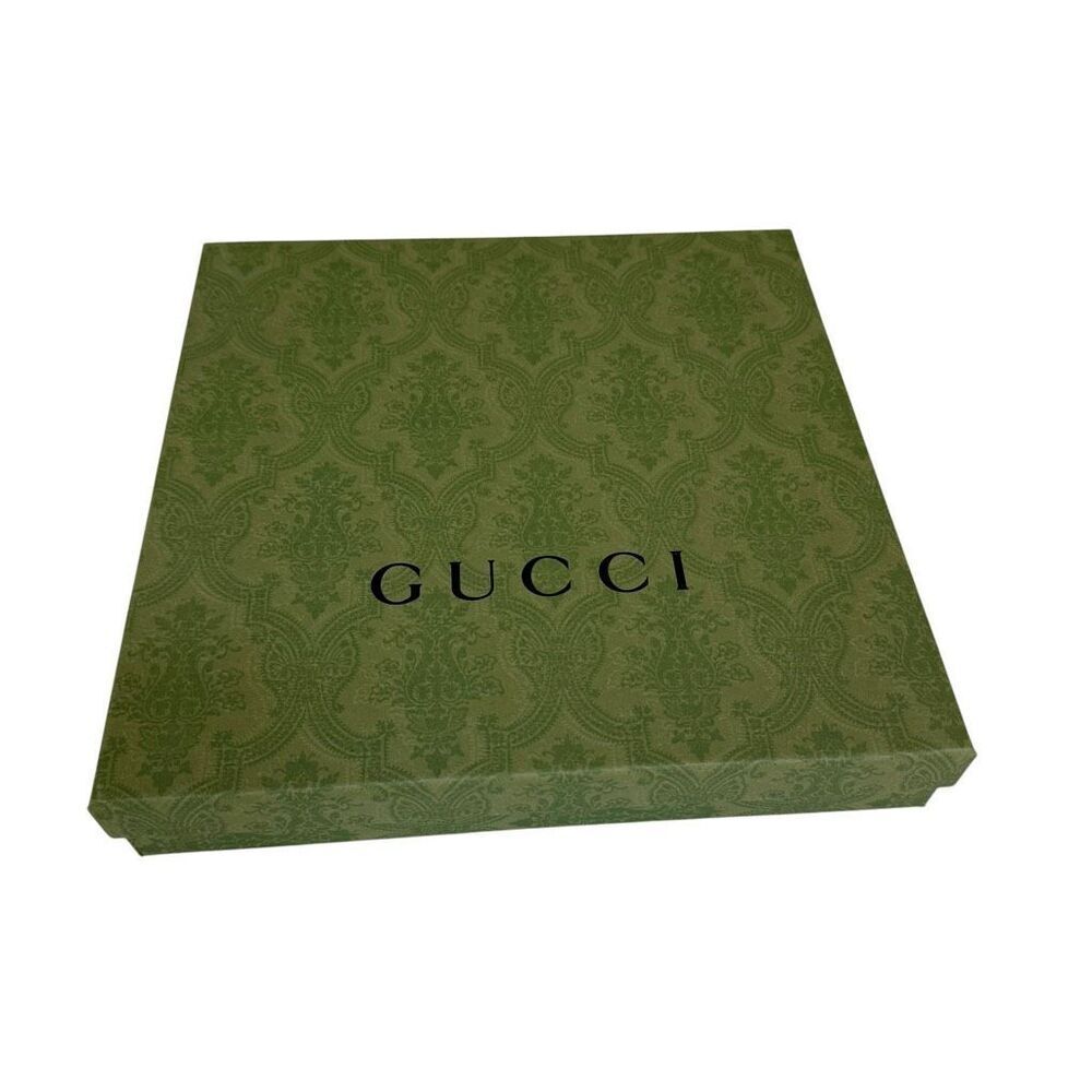 Authentic Gucci Empty Gift Box Green Monogram Presentation Box 10x10x2 Large